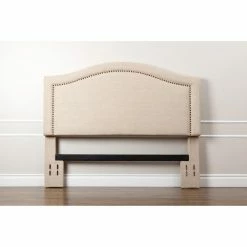 Cheap 🎉 Upholstered Headboards Abbyson Paxton Nail Head Wheat Linen Headboard 🌟 -Deals Headboards Store detail2ABBY1572