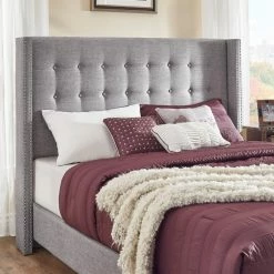 Discount 😍 Upholstered Headboards Weston Home Atchison Wingback Headboard 🧨 -Deals Headboards Store detail2HME3681