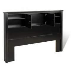 Best Pirce ⭐ Wood Headboards Prepac Kallisto Bookcase Headboard With Doors - Black 👍 -Deals Headboards Store detail2PRM210