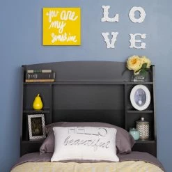 Best Sale 🌟 Wood Headboards Prepac Astrid Twin Bookcase Headboard 😍 -Deals Headboards Store detail2PRM380