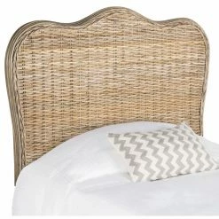 Coupon ❤️ Wicker Headboards Safavieh Imelda Rattan Camelback Headboard ⌛ -Deals Headboards Store detail2SAV6672