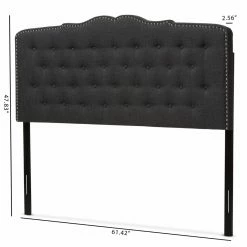 Best Sale 🧨 Upholstered Headboards Baxton Studio Lucy Upholstered Headboard 👏 -Deals Headboards Store detail2WSI3198