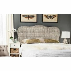 Coupon ❤️ Wicker Headboards Safavieh Imelda Rattan Camelback Headboard ⌛ -Deals Headboards Store detail3SAV6672