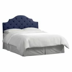 Buy π Skyline Furniture Upholstered Headboards Tufted Notched Velvet Upholstered Headboard π 14 Buy π Skyline Furniture Upholstered Headboards Tufted Notched Velvet Upholstered Headboard π -Deals Headboards Store detail3SKY1400
