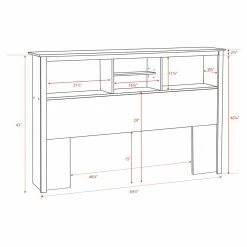 Hot Sale ❤️ Wood Headboards Prepac Sonoma Headboard 🔔 -Deals Headboards Store detail4PRM055