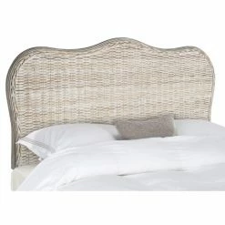 Coupon ❤️ Wicker Headboards Safavieh Imelda Rattan Camelback Headboard ⌛ -Deals Headboards Store detail4SAV6672