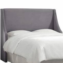 Hot Sale 🛒 Skyline Furniture Upholstered Headboards Swoop Arm Wingback Velvet Upholstered Headboard 👏 -Deals Headboards Store detail4SKY1384