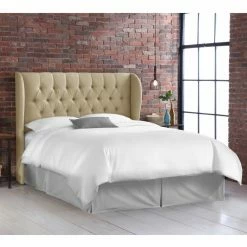 Top 10 ⌛ Skyline Furniture Upholstered Headboards Tufted Wingback Linen Upholstered Headboard 😉 -Deals Headboards Store detail4SKY1394