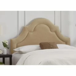Best Pirce 😀 Skyline Furniture Upholstered Headboards Arch Border Velvet Upholstered Headboard 👍 -Deals Headboards Store detail4SKY846