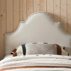 Outlet 🧨 Upholstered Headboards HN Home Abilene Transitional Nail Head Upholstered Headboard ✔️ -Deals Headboards Store detail5BSHD2292