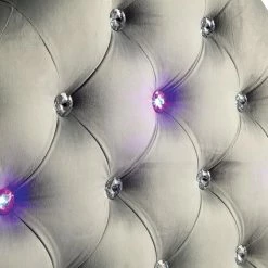 Outlet 🧨 Upholstered Headboards Furniture Of America Elizine Contemporary LED Tufted Camelback Fabric Headboard 🔔 -Deals Headboards Store detail5ENLB3186