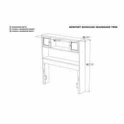 Cheapest 🛒 Wood Headboards AFI Furnishings Newport Bookcase Headboard 🥰 -Deals Headboards Store detail6ATF782