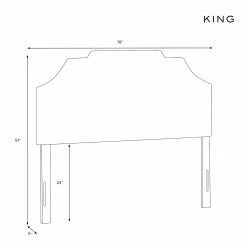 Wholesale ✔️ Skyline Furniture Upholstered Headboards Notched Border Linen Upholstered Headboard 🎁 -Deals Headboards Store detail6SKY1386