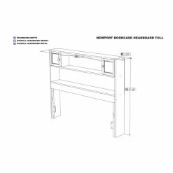 Cheapest 🛒 Wood Headboards AFI Furnishings Newport Bookcase Headboard 🥰 -Deals Headboards Store detail7ATF782
