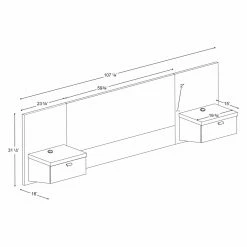 Cheap 🤩 Wood Headboards Prepac Series 9 Designer Floating Headboard With Nightstands ❤️ -Deals Headboards Store detail7PRM311
