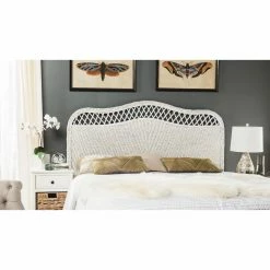 Coupon ❤️ Wicker Headboards Safavieh Imelda Rattan Camelback Headboard ⌛ -Deals Headboards Store detail7SAV6672