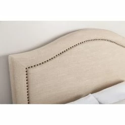 Cheap 🎉 Upholstered Headboards Abbyson Paxton Nail Head Wheat Linen Headboard 🌟 -Deals Headboards Store detailABBY1572