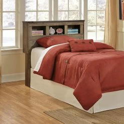Cheapest 😉 Wood Headboards Signature Design By Ashley Trinell Bookcase Headboard 🌟 -Deals Headboards Store detailASHY1439