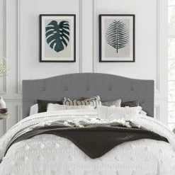 Brand new 😀 Hillsdale Furniture Upholstered Headboards Living Essentials By Hillsdale Provence Upholstered Arch Adjustable Tufted Headboard 👍 -Deals Headboards Store detailHL5434