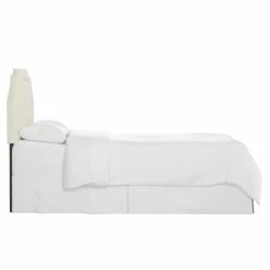 Wholesale ✔️ Skyline Furniture Upholstered Headboards Notched Border Linen Upholstered Headboard 🎁 -Deals Headboards Store detailSKY1386