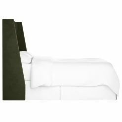 New 🔥 Upholstered Headboards Skyline Furniture Velvet Button Tufted Nailhead Wingback Upholstered Headboard 😍 -Deals Headboards Store detailSKY2082