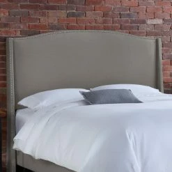 Flash Sale ⭐ Skyline Furniture Upholstered Headboards Nail Button Arched Wingback Linen Upholstered Headboard ⌛ -Deals Headboards Store detailSKY800