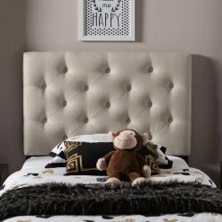 Promo 🎉 Faux Leather Headboards Baxton Studio Viviana Upholstered Button-Tufted Twin Size Headboard 😀 -Deals Headboards Store detailWSI3553