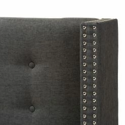 Cheap 🔥 Upholstered Headboards Baxton Studio Ginaro Fabric Button-Tufted Nailhead Winged Headboard ⭐ -Deals Headboards Store detailWSI3601