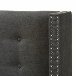 Brand new 🌟 Upholstered Headboards Baxton Studio Ginaro Modern And Contemporary Fabric Button Tufted Nailhead Wingback Headboard ✔️ -Deals Headboards Store detailWSI3706