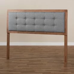 Wholesale 🛒 Wood Headboards HN Home Henry Mid-Century Modern Upholstered Wood Headboard 👏 -Deals Headboards Store detailWSI4585