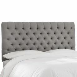 Best reviews of 😉 Skyline Furniture Upholstered Headboards Skyline Diamond Tufted Linen Upholstered Headboard 😉 -Deals Headboards Store inuseSKY1731