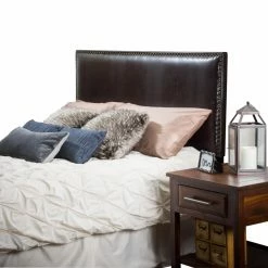 Best reviews of 🌟 Best Selling Home Faux Leather Headboards Hilton Brown Leather Headboard 👏