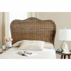 Deals Headboards Store 28 Coupon ❤️ Wicker Headboards Safavieh Imelda Rattan Camelback Headboard ⌛
