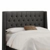 Cheap 🌟 Skyline Furniture Upholstered Headboards Diamond Tufted Nail Button Wingback Linen Upholstered Headboard ⭐ -Deals Headboards Store masterSKY1089