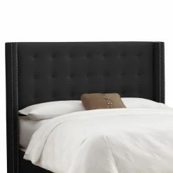 Cheap 🔥 Skyline Furniture Upholstered Headboards Nail Button Tufted Wingback Velvet Upholstered Headboard 🔥