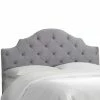 Buy 👏 Skyline Furniture Upholstered Headboards Tufted Notched Velvet Upholstered Headboard 🌟