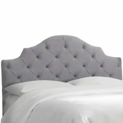 Buy 👏 Skyline Furniture Upholstered Headboards Tufted Notched Velvet Upholstered Headboard 🌟