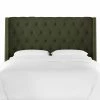 New 🔥 Upholstered Headboards Skyline Furniture Velvet Button Tufted Nailhead Wingback Upholstered Headboard 😍 -Deals Headboards Store masterSKY2082