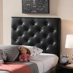 Promo 🎉 Faux Leather Headboards Baxton Studio Viviana Upholstered Button-Tufted Twin Size Headboard 😀