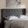 Outlet 🤩 Upholstered Headboards Baxton Studio Ally Fabric Button-Tufted Nailhead Winged Headboard 🧨 -Deals Headboards Store masterWSI3602