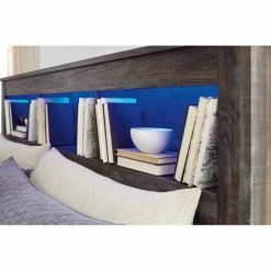 Outlet ✨ Wood Headboards Signature Design By Ashley Drystan Rustic Bookcase Headboard 🌟 -Deals Headboards Store scaleASHY6956