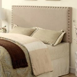 New 😍 Upholstered Headboards Furniture Of America Barber Nailhead Trim Headboard 🎁 -Deals Headboards Store scaleENLB1287