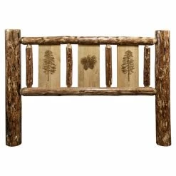 Cheap 🛒 Wood Headboards Montana Woodworks Glacier Country Collection Headboard With Laser Engraved Design 👏 -Deals Headboards Store scaleMONT373