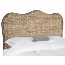 Coupon ❤️ Wicker Headboards Safavieh Imelda Rattan Camelback Headboard ⌛ -Deals Headboards Store scaleSAV6672