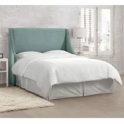 Hot Sale 🛒 Skyline Furniture Upholstered Headboards Swoop Arm Wingback Velvet Upholstered Headboard 👏 -Deals Headboards Store scaleSKY1384